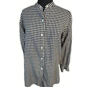 Vintage Hunt Club Black & White Gingham Checkered Button-Up Shirt Medium